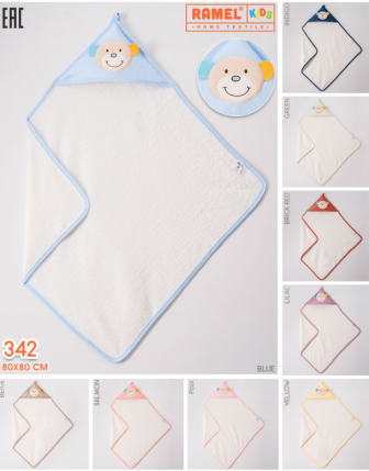 TOPTAN RAMEL BEBEK KAPÜŞONLU HAVLU 80 x 80 CM