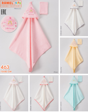 TOPTAN RAMEL BEBEK KESELİ KAPÜŞONLU HAVLU 75 x 80 CM