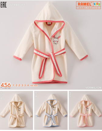 TOPTAN RAMEL ÇOCUK BORNOZ 1 - 4 Y