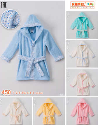 TOPTAN RAMEL ÇOCUK BORNOZ 1 - 5 Y