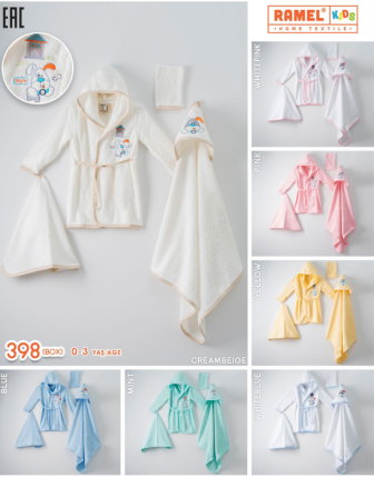 TOPTAN RAMEL BEBEK BORNOZLU HAVLU TAKIM 0 - 3 Y