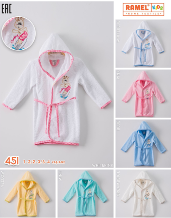 TOPTAN RAMEL ÇOCUK BORNOZ 1 - 4 Y