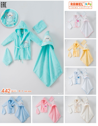 TOPTAN RAMEL BEBEK BORNOZLU HAVLU TAKIM 0 - 1 Y