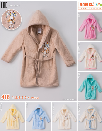 TOPTAN RAMEL ÇOCUK BORNOZ 1 - 4 Y