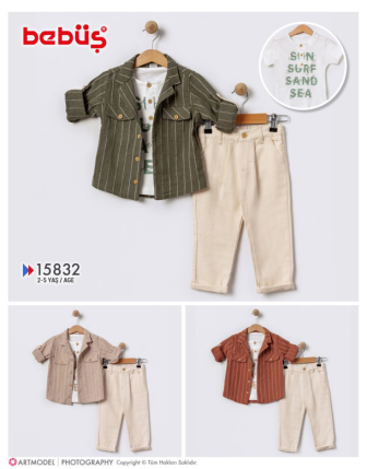 TOPTAN BEBÜŞ ERKEK ÇOCUK 3 LÜ BADİLİ TAKIM 2 - 5 Y