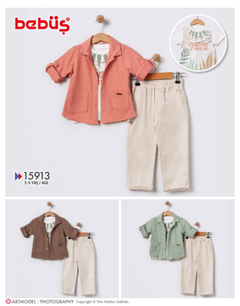 TOPTAN BEBÜŞ ERKEK ÇOCUK 3 LÜ TAKIM 2 - 5 Y