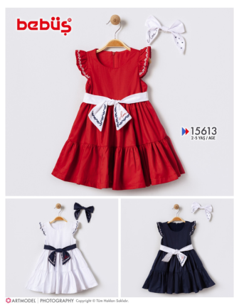 TOPTAN BEBÜŞ KIZ ÇOCUK ELBİSE 2 - 5 Y