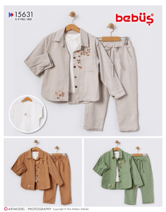 TOPTAN BEBÜŞ KIZ ÇOCUK 3 LÜ BADİLİ TAKIM 6 - 9 Y