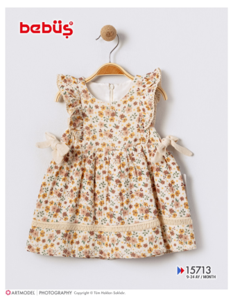 TOPTAN BEBÜŞ KIZ BEBEK ELBİSE 9 - 24 M