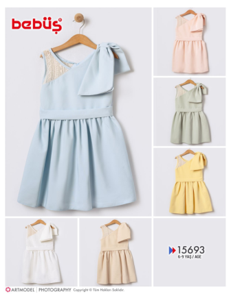 TOPTAN BEBÜŞ KIZ ÇOCUK ELBİSE 6 - 9 Y