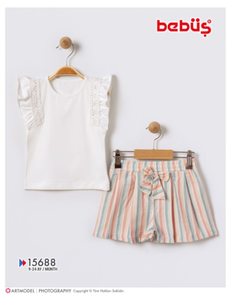 TOPTAN BEBÜŞ KIZ BEBEK 2 Lİ TAKIM 9 - 24  M