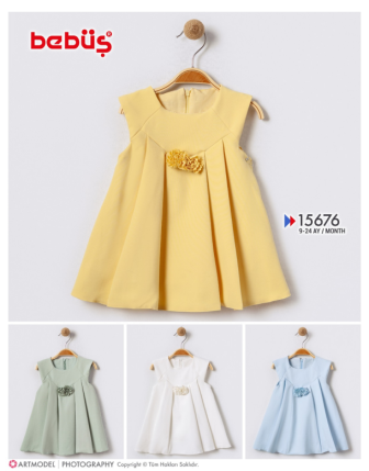 TOPTAN BEBÜŞ KIZ BEBEK ELBİSE 9 - 24 M