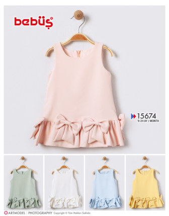 TOPTAN BEBÜŞ KIZ BEBEK ELBİSE 9 - 24 M