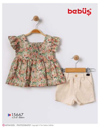 TOPTAN BEBÜŞ KIZ BEBEK 2 Lİ TAKIM 9 - 24  M