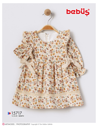 TOPTAN BEBÜŞ KIZ BEBEK ELBİSE 9 - 24 M