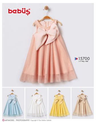 TOPTAN BEBÜŞ KIZ ÇOCUK ELBİSE 2 - 5 Y