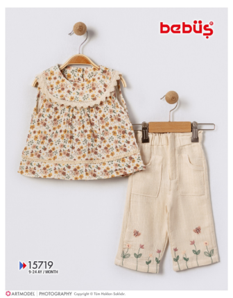 TOPTAN BEBÜŞ KIZ BEBEK 2 Lİ TAKIM 9 - 24  M