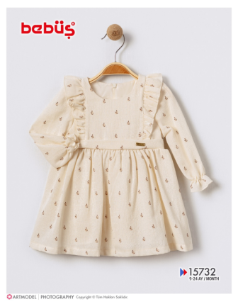 TOPTAN BEBÜŞ KIZ BEBEK ELBİSE 9 - 24 M