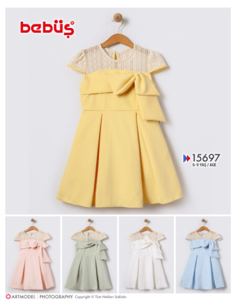 TOPTAN BEBÜŞ KIZ ÇOCUK ELBİSE 6 - 9 Y