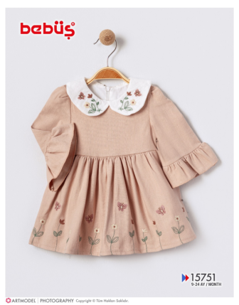 TOPTAN BEBÜŞ KIZ BEBEK ELBİSE 9 - 24 M