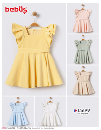 TOPTAN BEBÜŞ KIZ ÇOCUK ELBİSE 2 - 5 Y