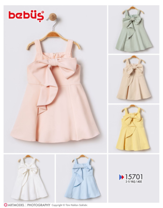 TOPTAN BEBÜŞ KIZ ÇOCUK ELBİSE 2 - 5 Y