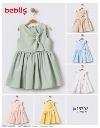 TOPTAN BEBÜŞ KIZ ÇOCUK ELBİSE 2 - 5 Y