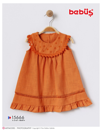 TOPTAN BEBÜŞ KIZ BEBEK ELBİSE 9 - 24 M