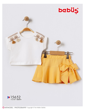 TOPTAN BEBÜŞ KIZ BEBEK 2 Lİ TAKIM 9 - 24  M