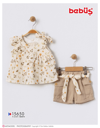 TOPTAN BEBÜŞ KIZ BEBEK 2 Lİ TAKIM 9 - 24  M