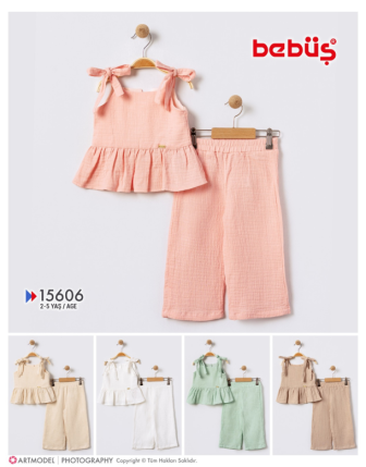 TOPTAN BEBÜŞ KIZ ÇOCUK 2 Lİ TAKIM 2 - 5 Y