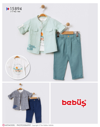 TOPTAN BEBÜŞ ERKEK ÇOCUK 3 ŞÜ TAKIM 2 - 5 Y