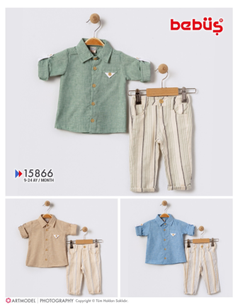 TOPTAN BEBÜŞ ERKEK BEBEK 2 Lİ TAKIM 9 - 24 M