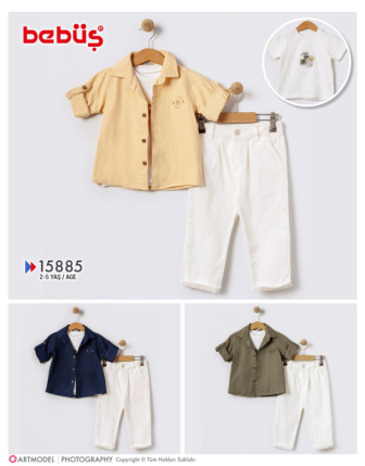 TOPTAN BEBÜŞ ERKEK ÇOCUK 3 LÜ BADİLİ TAKIM 2 - 5 Y