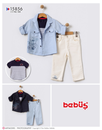 TOPTAN BEBÜŞ ERKEK ÇOCUK 3 LÜ BADİLİ TAKIM 2 - 5 Y