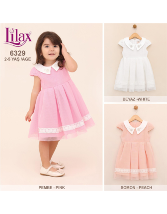 TOPTAN LİLAX KIZ ÇOCUK ELBİSE 2 - 5 Y