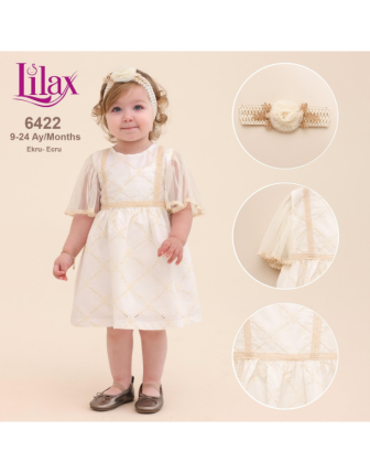 TOPTAN LİLAX KIZ BEBEK ELBİSE 9 - 24 M