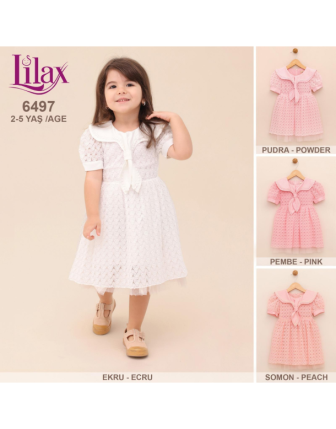 TOPTAN LİLAX KIZ ÇOCUK ELBİSE 2 - 5 Y