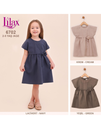TOPTAN LİLAX KIZ ÇOCUK ELBİSE 2 - 5 Y