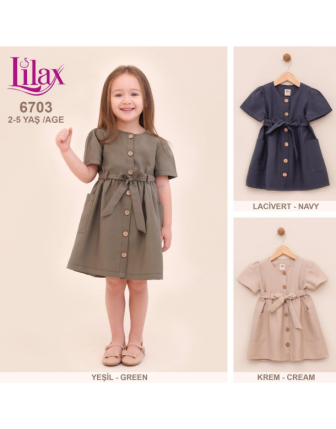 TOPTAN LİLAX KIZ ÇOCUK ELBİSE 2 - 5 Y