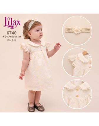 TOPTAN LİLAX KIZ BEBEK ELBİSE 9 - 24 M