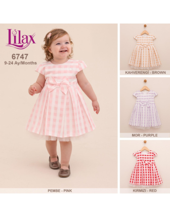 TOPTAN LİLAX KIZ BEBEK ELBİSE 9 - 24 M