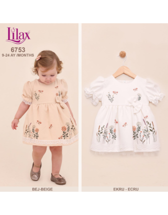 TOPTAN LİLAX KIZ BEBEK ELBİSE 9 - 24 M