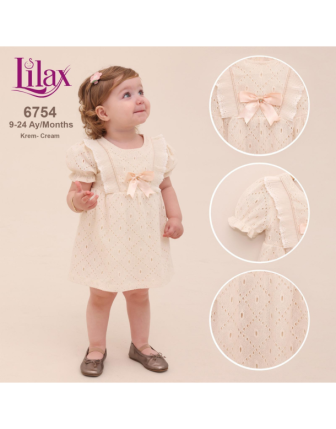 TOPTAN LİLAX KIZ BEBEK ELBİSE 9 - 24 M