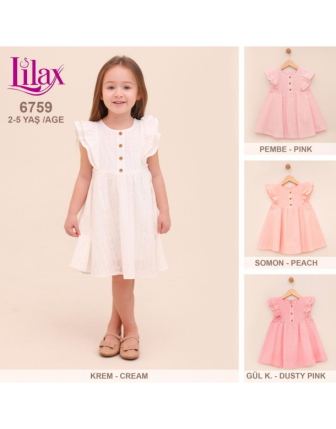 TOPTAN LİLAX KIZ ÇOCUK ELBİSE 2 - 5 Y