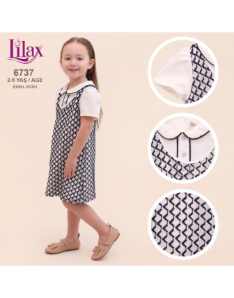 TOPTAN LİLAX KIZ ÇOCUK ELBİSE 2 - 5 Y