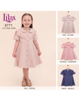 TOPTAN LİLAX KIZ ÇOCUK ELBİSE 2 - 5 Y