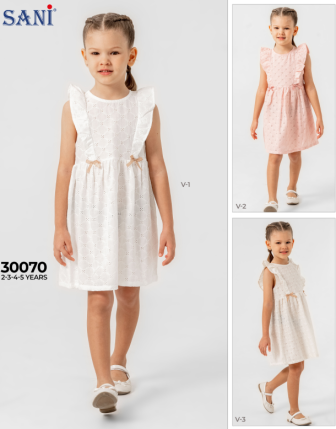 TOPTAN SANİ KIZ ÇOCUK ELBİSE 2 - 5 Y