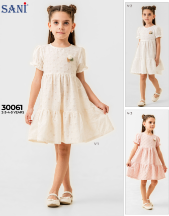 TOPTAN SANİ KIZ ÇOCUK ELBİSE 2 - 5 Y