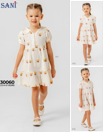 TOPTAN SANİ KIZ ÇOCUK ELBİSE 2 - 5 Y